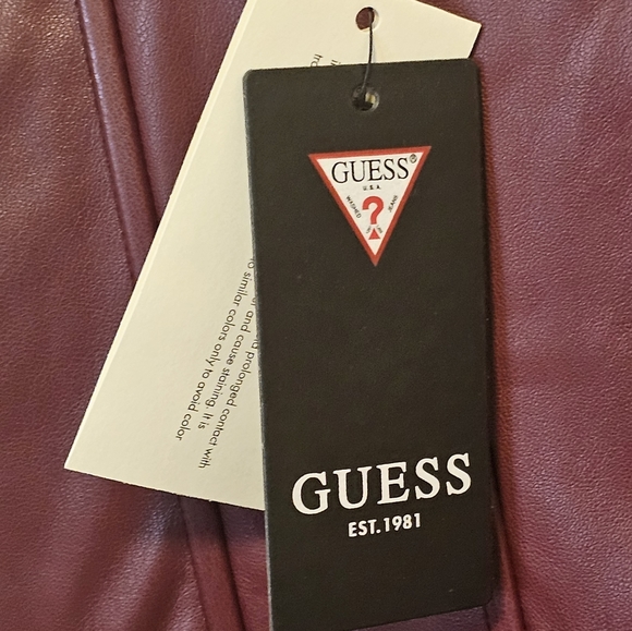 Guess wine colour faux leather dress. New with tags. - Picture 2 of 5